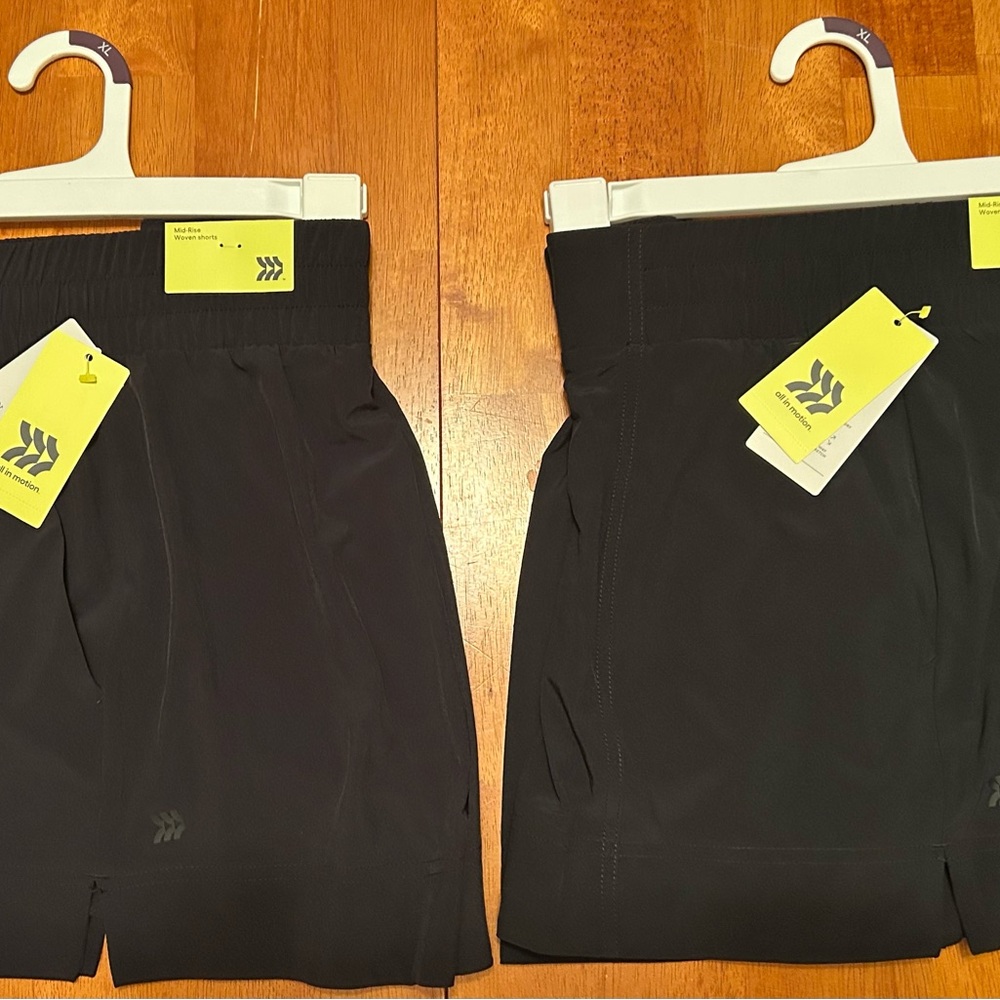 NWT all in motion Black Women's Athletic Shorts with Side Vents